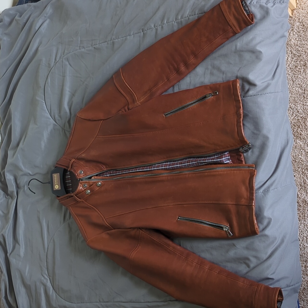Benheart Brown Lamb Leather Jacket - 46